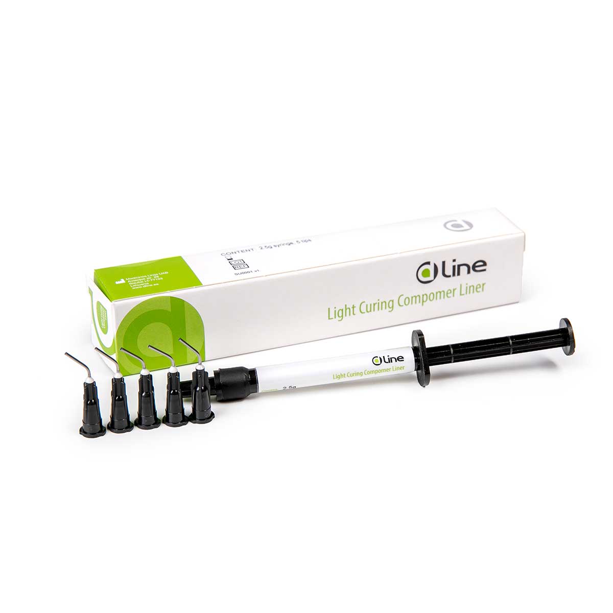 DLine Lichthärtender Compomer Liner 2,5g Spritze + 5 tips