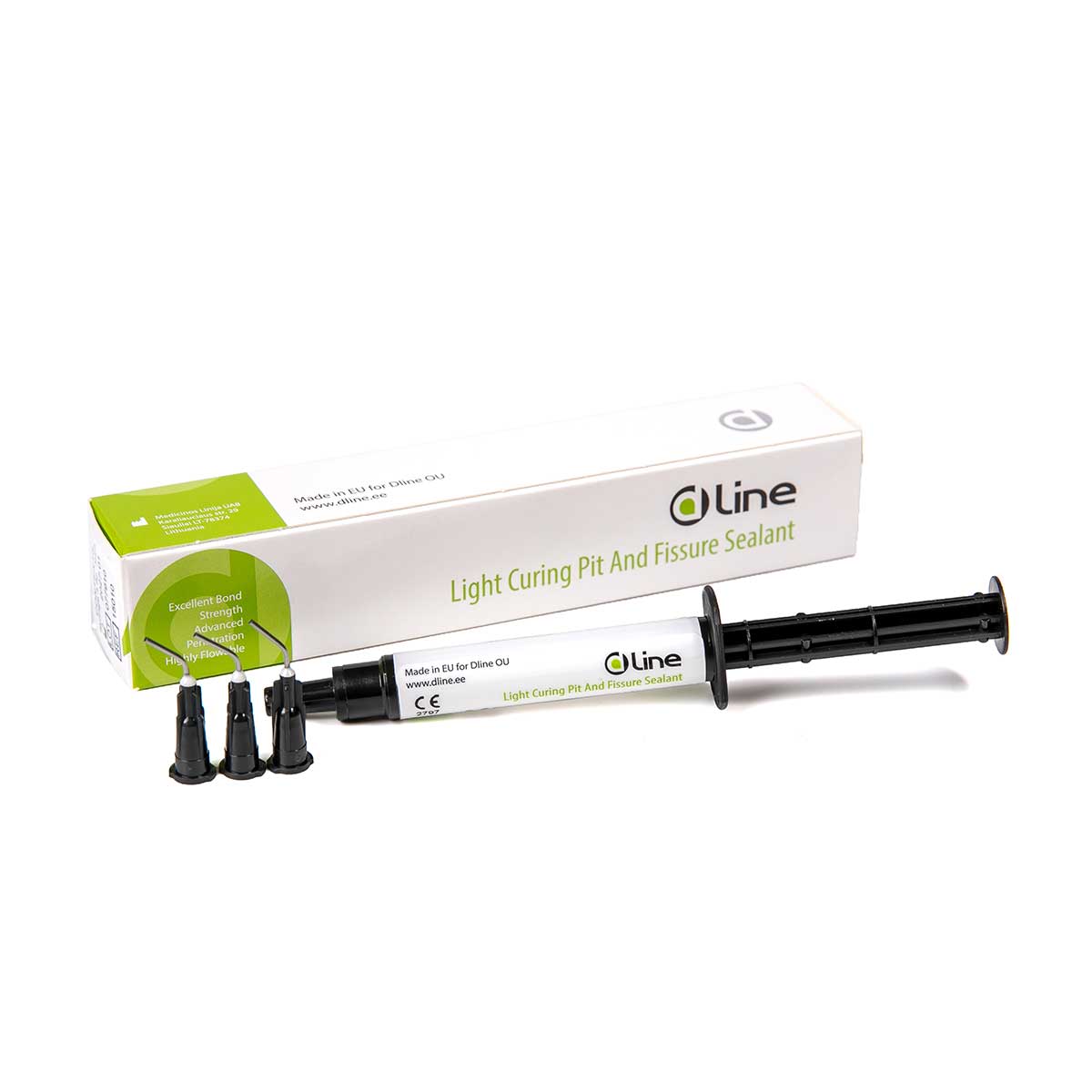 DLine Lichthärtende Fissuren - Versiegelung Opak 3,8g Spritze + 5 Tips