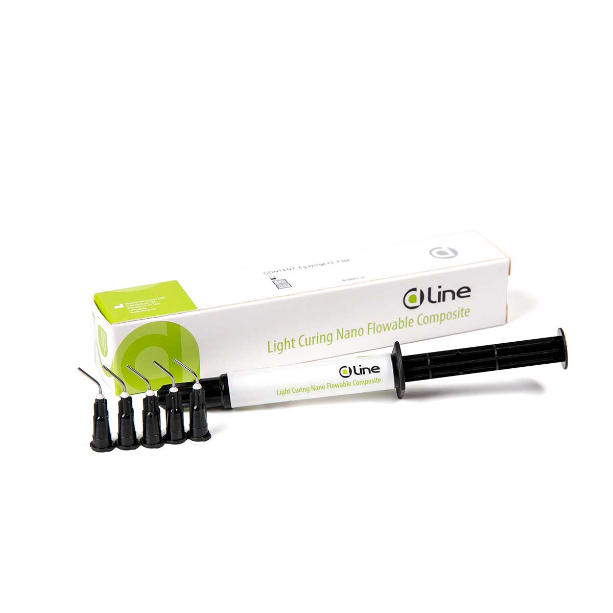DLine Lichthärtendes Nano Flow Komposit 5g Spritze + 5 tips